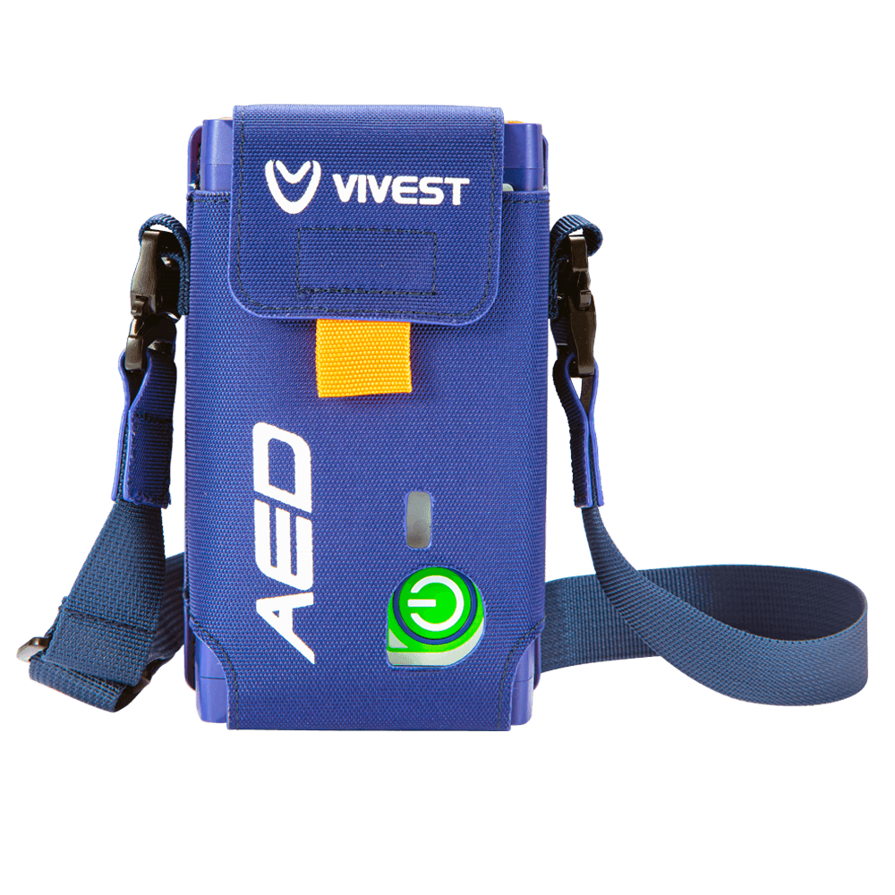 ViVest Pocket AED P1/P3 taşıma çantası — omuz askılı, lacivert